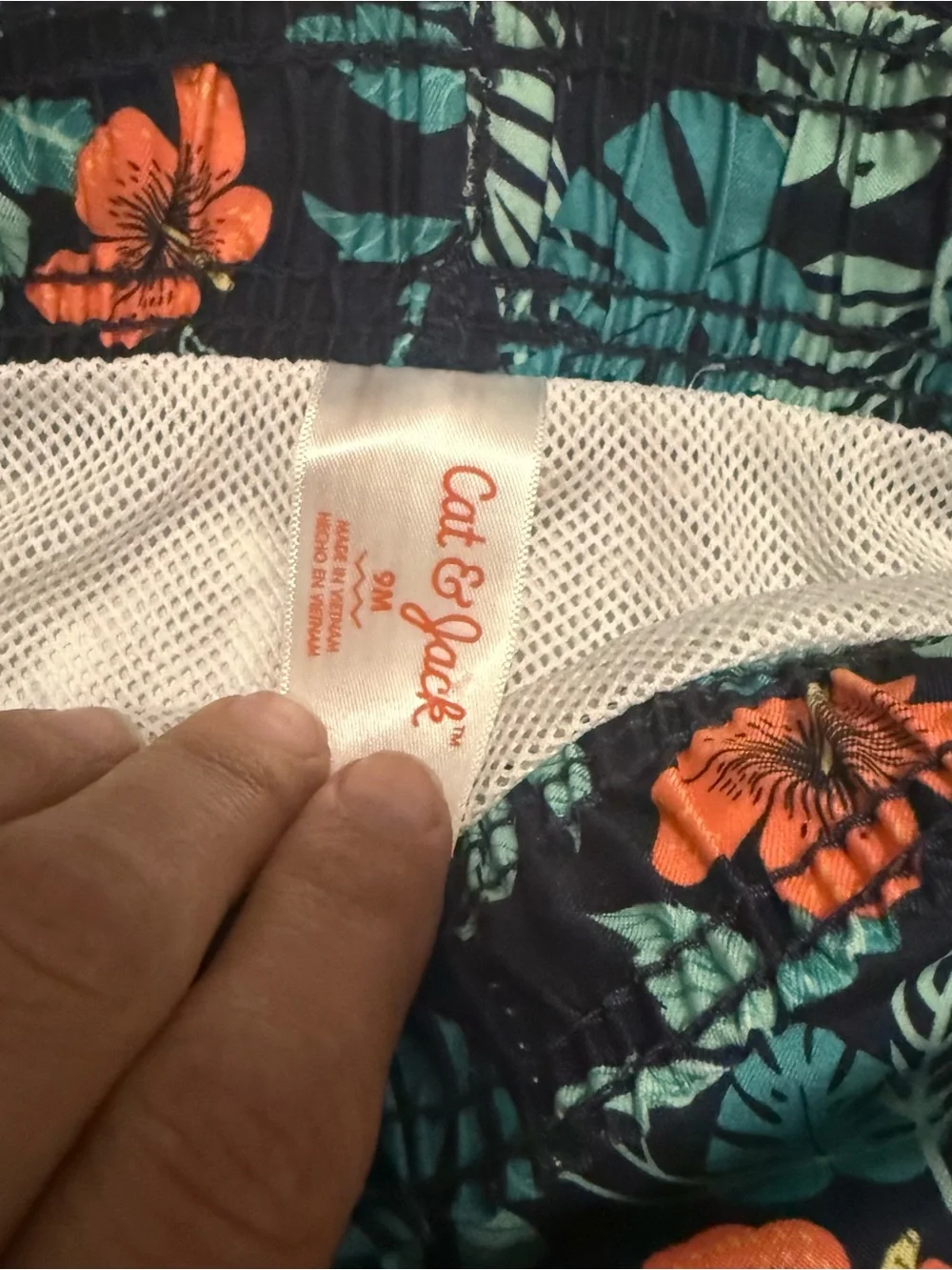 Cat & Jack Blue & White Whale Rashguard with Navy Star and Tropical Swim Shorts